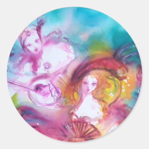 Adesivo PIERROT E ARLECCHINA Venetian Carnaval,