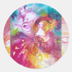 Adesivo PIERROT E ARLECCHINA Venetian Carnaval,