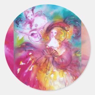 Adesivo PIERROT E ARLECCHINA Venetian Carnaval,