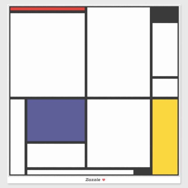 Adesivo Piet Mondrian, Tableau 1 (Folha)