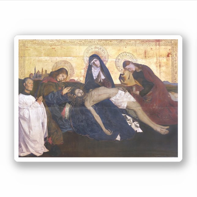 Adesivo Pietà de Villeneuve-lès-Avignon Square Sticker (Frente)