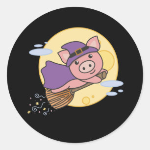 Adesivo Pig Halloween Bruxas Crianças Bruxas Figuram