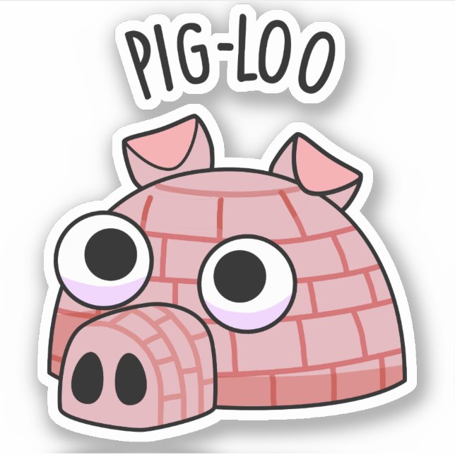 Adesivo Pig-loo Funny Igloo Pun (Frente)