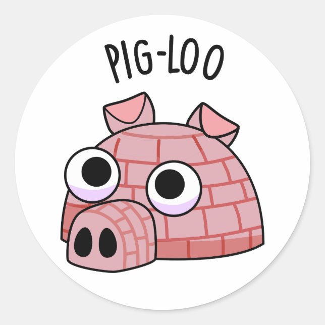 Adesivo Pig-loo Piada Igloo Trocadilho  (Frente)