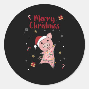 Adesivo Pig Merry Christmas Animals Pigs