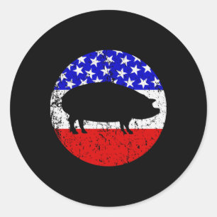 Adesivo Pig Roast Style Cookout American Flag