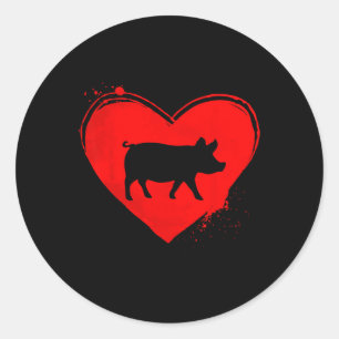 Adesivo Pig Silhouette Heart Shape Pig Lovers