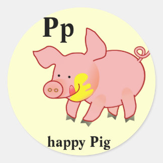 Adesivo Pig Stickers Letra P felizes