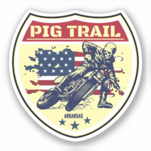 Adesivo Pig Trail Scenic Byway passeio de moto no arkansas