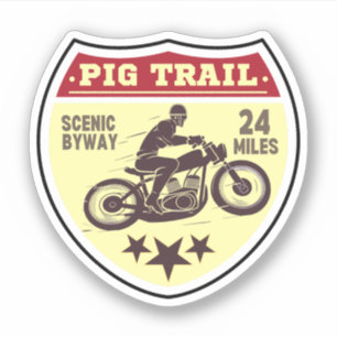 Adesivo Pig Trail Scenic Byway passeio de moto no arkansas