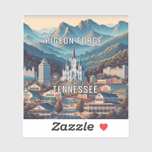 Adesivo Pigeon Forge Tennessee 3 Inch Vinyl Sticker (Folha)