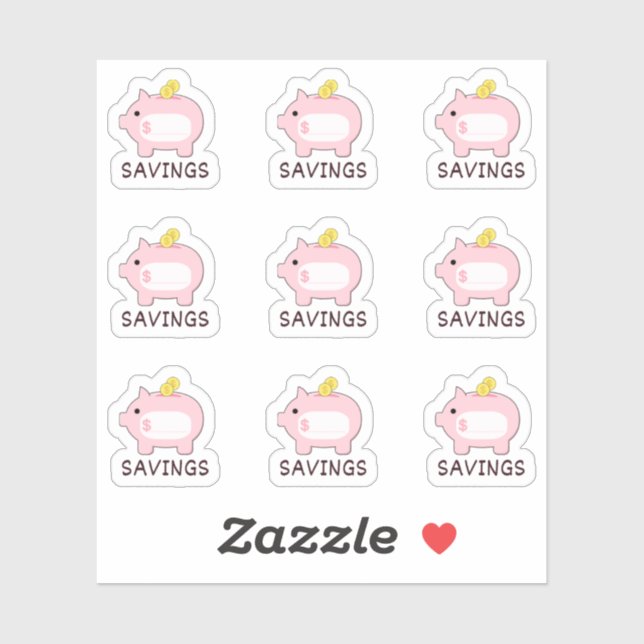 Adesivo Piggy Bank Money Salvando o Controlador Mini Bujo  (Folha)
