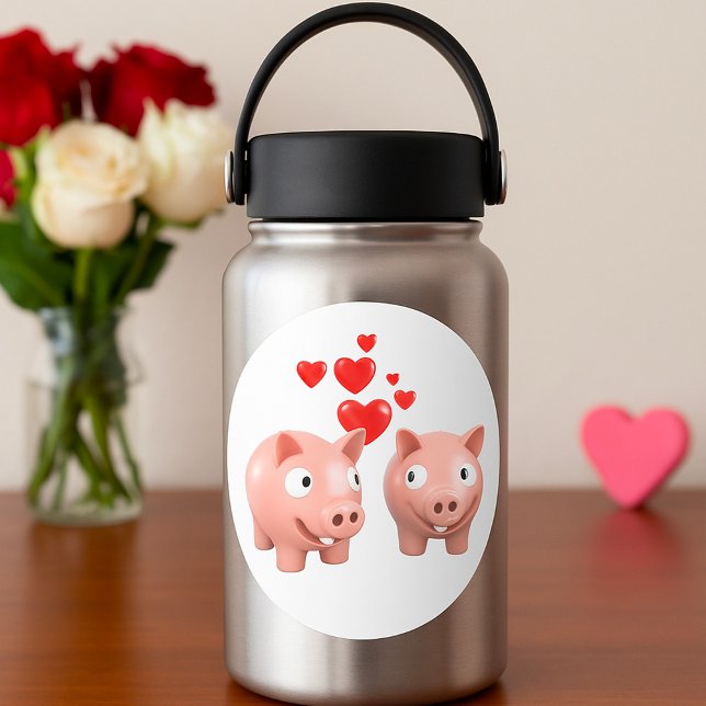 Adesivo Piggy Banks In Love Stickers (Criador carregado)