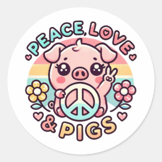 Adesivo Pigs e Amor de Paz
