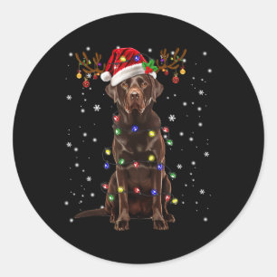 Adesivo Pijama de Luz de Árvore de Natal do Labrador Choco