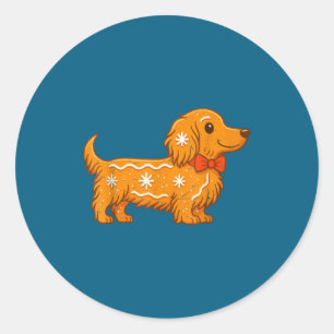 Adesivo Pijama de Natal de Dachshund de Cabelo Comprido de
