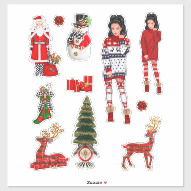 Adesivo Pijama de Natal e Sueco de Natal (Folha)