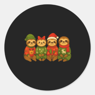 Adesivo Pijama de Natal Sloth Família Correspondente Xmas