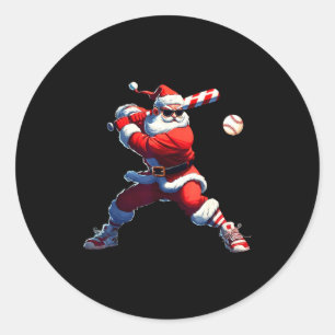Adesivo Pijamas de Natal do Papai Noel Jogando Beisebol X