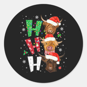 Adesivo Pijamas de Natal Ho Ho Ho com Estampa de Vaca Esco