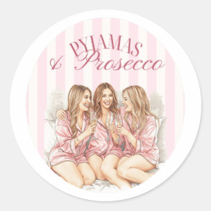 Adesivo Pijamas e Prosecco   Despedida de Solteira Feminin
