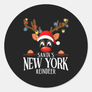 Adesivo Pijamas engraçados de Natal do renque de Nova York