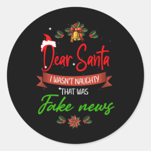 Adesivo Pijamas engraçados de Natal do Trump Notícias fals
