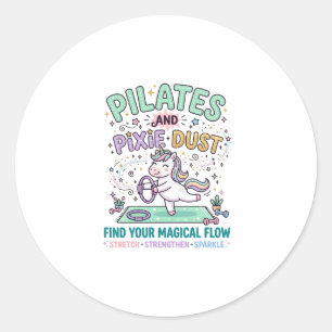 Adesivo Pilates de Unicórnio e Poeira de Fada Tipografia N