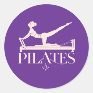Adesivo Pilates Reformer-Roxo e Rosa Pálido