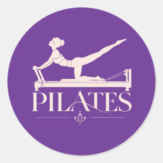 Adesivo Pilates Reformer-Roxo e Rosa Pálido