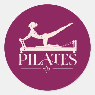 Adesivo Pilates Reformer-Vinho e Rosa Pálido