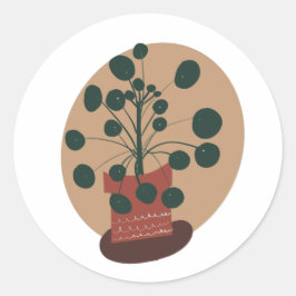 Adesivo Pilea Famílias Plantações Pote Verde