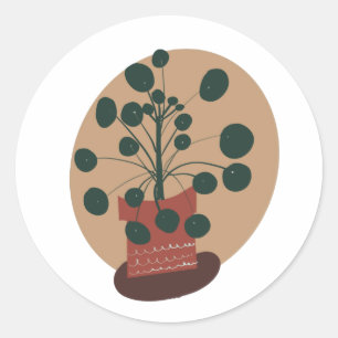 Adesivo Pilea Plantas de Casa Vaso Verde