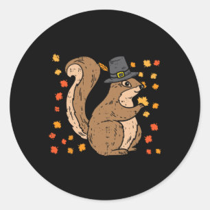 Adesivo Pilgrim Squirrel Cute Ação de Graças outono Ani