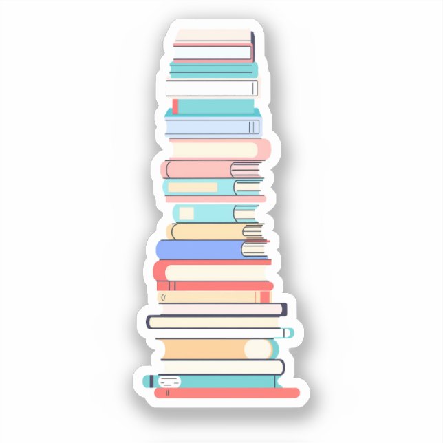Adesivo Pilha Alta de Livros (Frente)