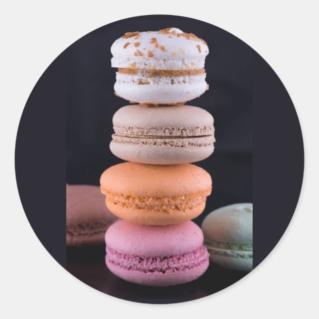 Adesivo Pilha colorida de Macarons franceses (Frente)