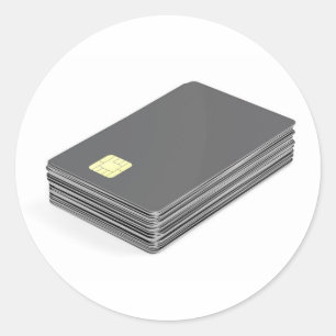 Adesivo Pilha com os cartões plásticos vazios com