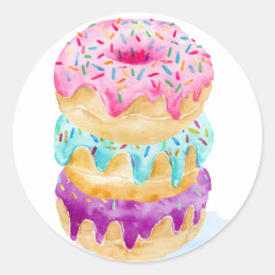 Adesivo Pilha da aguarela de rosquinhas