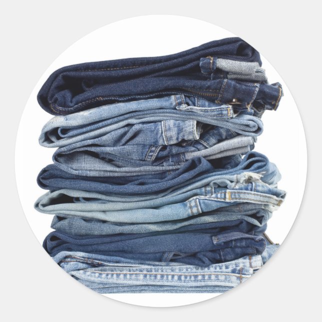 Adesivo Pilha de jeans azuis (Frente)