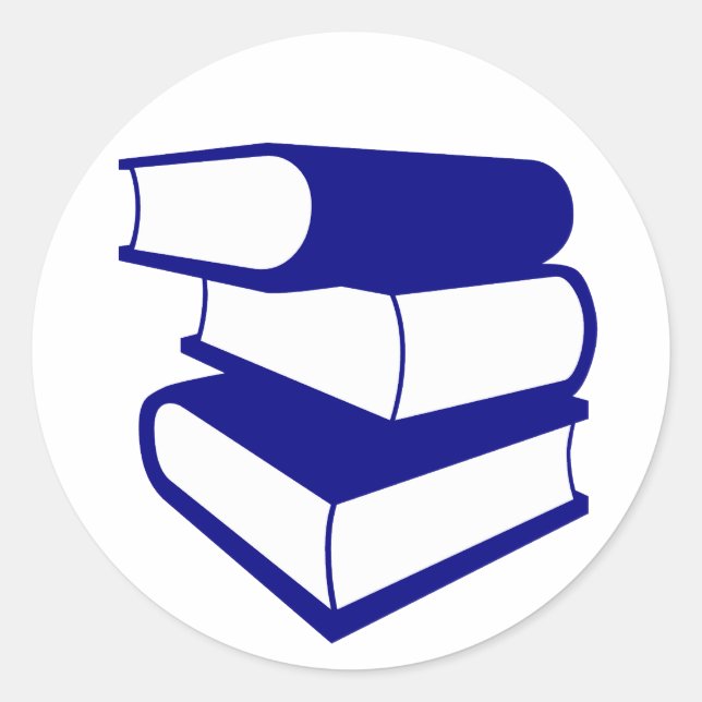 Adesivo Pilha De Livros Azuis (Frente)
