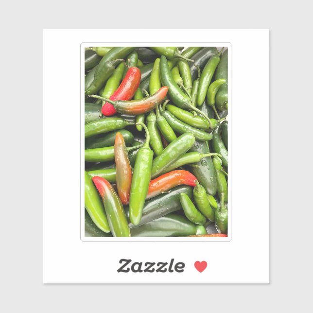 Adesivo Pilha De Pimentos Espicosos Verdes (Folha)