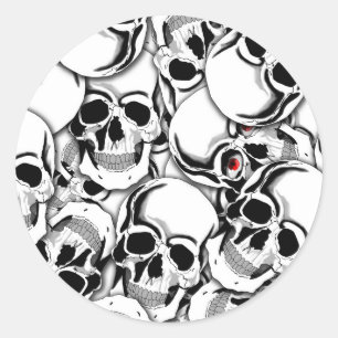 Adesivo Pilha de Skulls Red Eye ID222