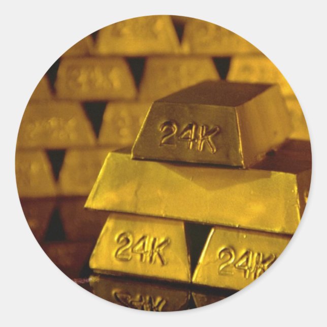 Adesivo Pilhas de bares de ouro (Frente)