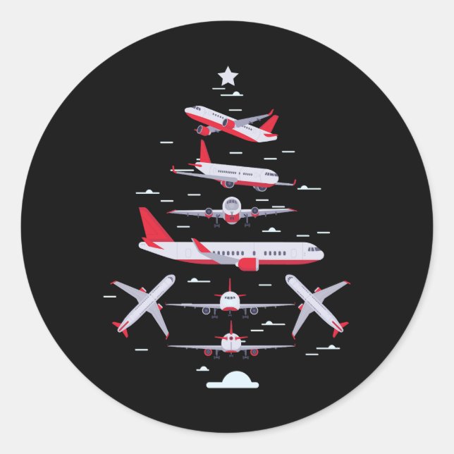 Adesivo Piloto de árvore de natal de avião Merry Natal Xma (Frente)