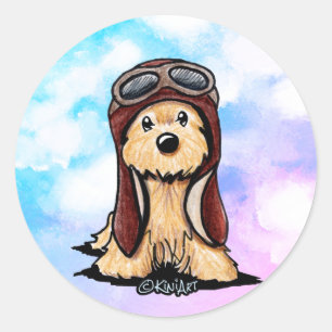 Adesivo Piloto de Terrier do Cairn