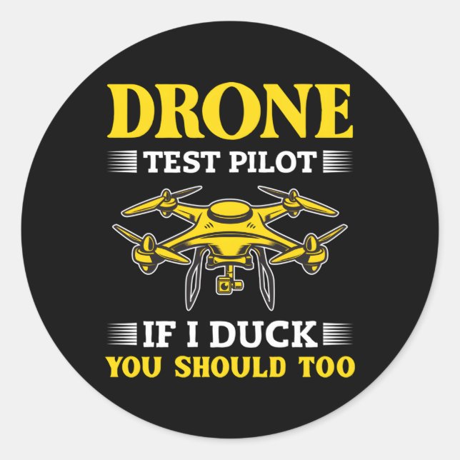 Adesivo Piloto de teste de drones Quadcopter (Frente)