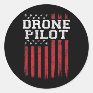 Adesivo Piloto Drone American Flag Usa Patriot Eua