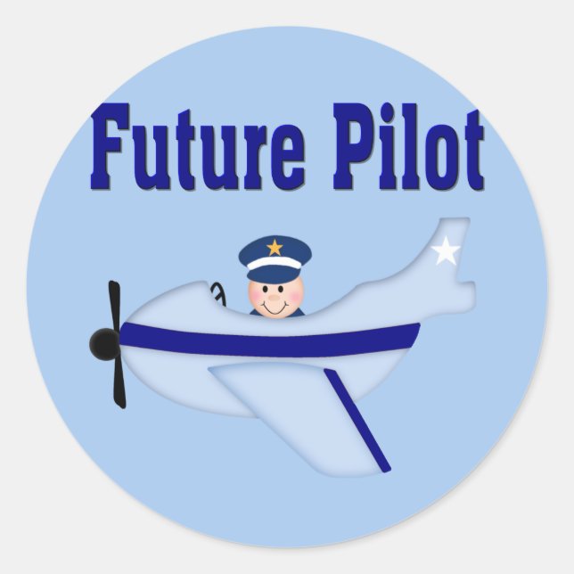 Adesivo Piloto Futuro de Avião Azul (Frente)