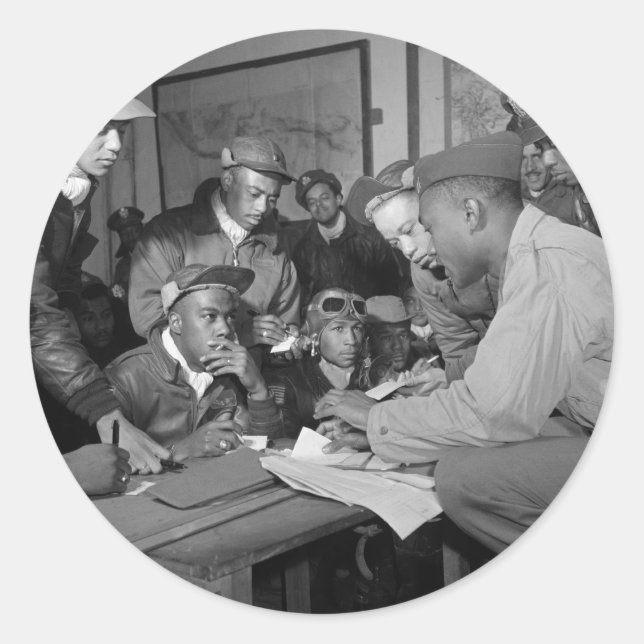 Adesivo Pilotos do grupo de combate Tuskegee Airmen 332nd (Frente)