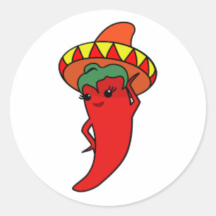 Adesivo Pimenta Malagueta Divina Sombrero Mexicano